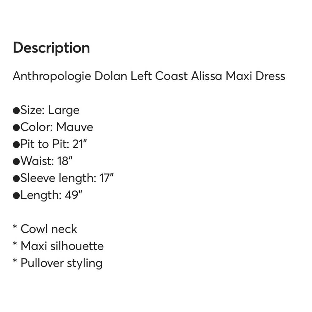 Anthropologie Dolan Left Coast Alissa Maxi Dress NWT SZ L - Picture 16 of 16